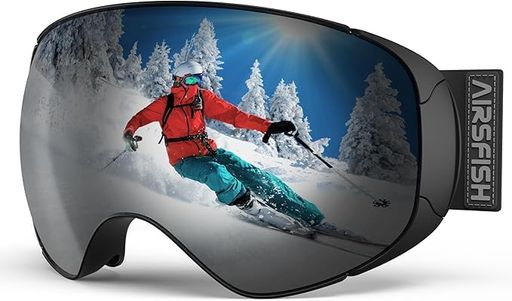 [AirsFish]新登場スキーゴーグル【8対の強力マグネット&バックル固定・マグネット式交換ダブルレンズ】スノボゴーグル三重防曇・広視野球面レンズOTG眼鏡対応ヘルメット対応UV400保護イタ…