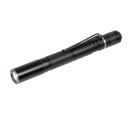 使用電池と連続点灯時間: 単四形アルカリ乾電池x2本(別売)で、HI約3時間/LOW約10時間の連続点灯が可能です。電池の性能や使用条件により連続点灯時間は短くなる場合があります。 光源と明るさ: 白色LEDx1灯を搭載し、散光時はHI約270lm/LOW約80lm、集光時はHI約90lm/LOW約25lmの明るさを実現。アルカリ乾電池初期時、点灯から30秒後に最大値になります。 コンパクトな外形寸法と軽量設計: 直径16x全長133mm(クリップ除く、最大値)のスリムなボディで、質量は約35g(電池除く)と軽量で持ち運びに便利です。 優れた防水性能: IPX7(防浸形)の防水仕様により、水に浸かっても使用可能で、雨天時や水辺での使用も安心です。 フォーカス機能と非球面レンズ: フォーカス機能付きで照射範囲を調整でき、光が均一で見やすい非球面レンズを採用しています。 多用途に対応: 散歩、キャンプ、アウトドア、防災、停電対策など、様々なシーンで活躍する懐中電灯です。