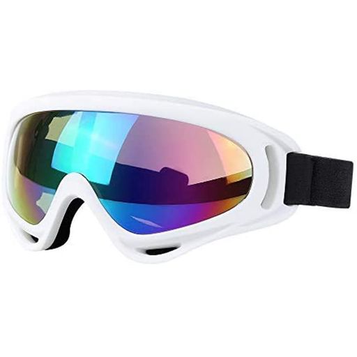 [JUNOVA]スキーゴーグルスノーゴーグルスノーボードゴーグルフィット感がいい曇り止めUV400超防風防塵防雪耐衝撃通気雪山やスキーなど用男女兼用ホワイト