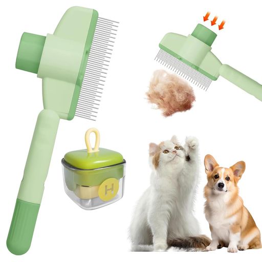 ペットコームペットブラシブラシ犬猫毛玉取り毛玉ほぐし抜け毛取りブラシお手入れ簡単滑り止めハンドル..