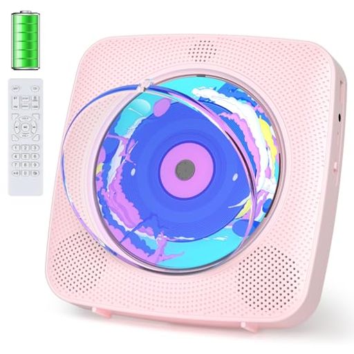 Kegaudio CDプレーヤー Bluetooth 受信/送信 cdラジカセ スピーカー内蔵 卓上&壁掛...