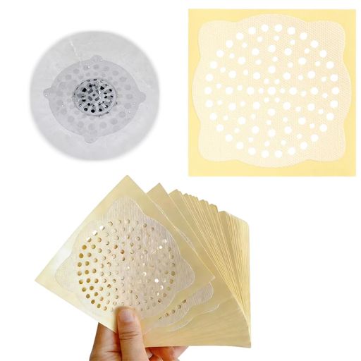 Rakuten - KUAIDHFK 排水口シール 直径10cm 60枚入 使い捨て 貼るだけ簡単 地漏れシール フィルター ヘアキャッチャー 髪の毛取りシート 水切り つまり防止 衛生的 風呂 排水溝 ネット 排水口 カバー は…