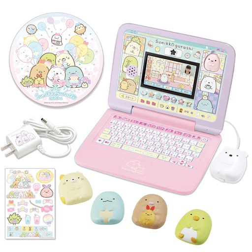 カメラもIN!マウスできせかえ!すみっコぐらしパソコンプレミアムプラスデコ(ACアダプターマウスパッドデコシール付き)パープルxピンク(デコシール付)