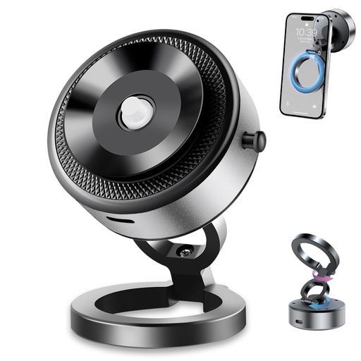 乐天商城 - 【2024最新強化版】車載ホルダー真空吸着式720°角度調整強力マグネット折り畳み式スマホスタンド電動携帯電話ホルダーMagSafe対応磁気吸盤車インテリアマウントポータブル720度回転1.5KG耐…