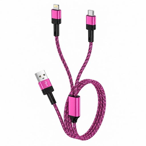 【1本2役】ZACENEI 2IN1 充電ケーブルは、IPHONEのLIGHTNINGポートとTYPE-Cポートの両方に対応しており、1本で2つの異なるデバイスに充電が可能です。ケーブルの長さは120CMで、分岐部分は20CM。2台のデバイスを同時に充電でき、自宅、オフィス、車内など、さまざまなシーンで1本あれば十分です。 【急速充電】スマホ充電ケーブル 急速は2台同時充電時、最大3Aの電流をサポートします。高品質の錫メッキ銅コアを採用し、高速充電が可能です。2つの端子を同時に使用する場合、電流が弱くなり、充電速度が遅くなる場合があります。(注意:この充電ケーブル2IN1は充電専用で、データ転送はできません)。 【高い耐久性】充電ケーブル 2IN1 耐久性が抜群なアルミニウム合金とナイロン編みのでを使用し、柔軟性が良く。コネクタ部分はアルミニウム合金を採用し、10000回以上の折り曲げに耐えうるまでに強化され。一般的なケーブルより4倍以上長持ちします。 【幅広い互換性】2IN1 充電コードは、IPHONEやANDROID、USB TYPE Cなどの多くのデバイスに対応しています。