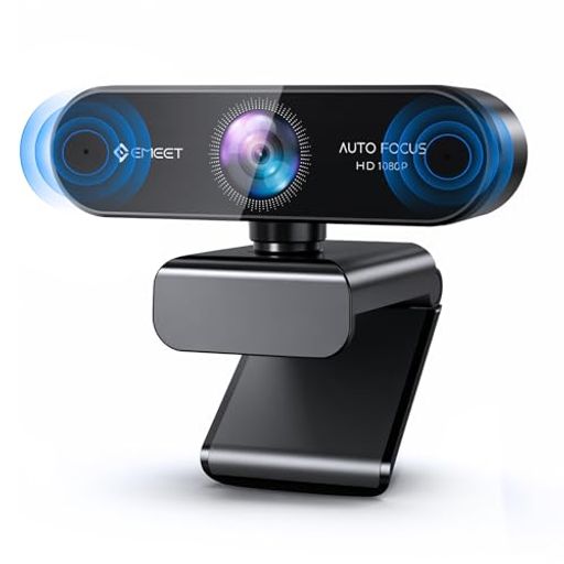 EMEET NOVA 1080P webカメラ PDAFオートフォーカス 200万画素 デュアルマイク内蔵 ウェブカメラ skype会議用 pcカメラ 73°広角 4層光学レンズ 折り畳み式 USB給電 360°調整 プラグアンドプレイ 三脚取…