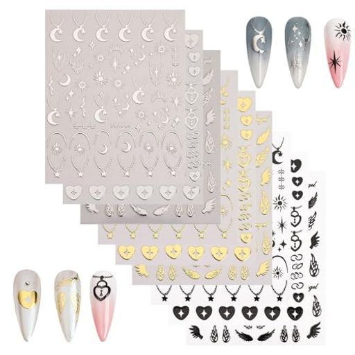 【ネイルシール】天使の羽、星、月、太陽などをモチーフしたネイルステッカーセットです。色とデザインが異なって、各ステッカーが綺麗で、ネイルをより美しくに演出します。 【高品質素材】ネイルステッカーは安全で環境に優しい素材で作られており、薄くて軽量で、爪や皮膚に無毒無害で、長期間使用できます。 【使いやすく】粘性が強いネイルステッカーは使いやすいです。ピンセットで外して爪に直接貼り付けます。ステッカーが長持ちするようにベースコートを塗ることをお勧めします。 【幅広い用途】自然または人工の爪に簡単に適用できます。ネイルだけでなく、カップ、スマホケース、パソコン、手帳、カード、スーツケースなどに小物の飾り幅広くお使いいただけます。 【パッケージ】ネイルシール9枚セット。
