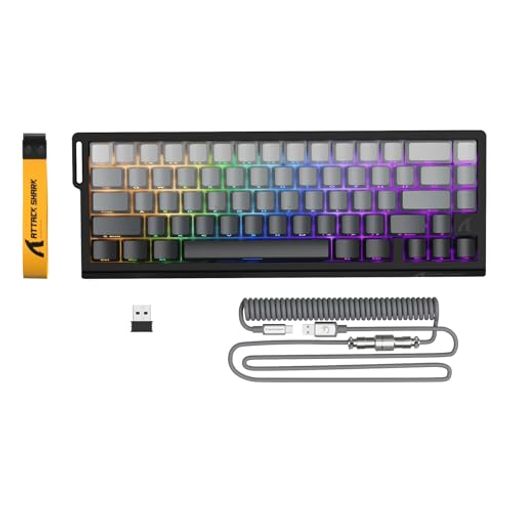 ATTACKSHARKX68PROHEゲーミングキーボードラピッドトリガーキーボード三つの接続モードワイヤレス/Bluetooth/有線8K磁気式アナログスイッチ全キーRT0.01mm8KポーリングレートRGBキーボード