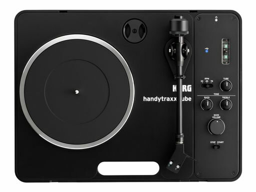 KORG(コルグ)ポータブル・レコードプレーヤーhandytraxxtube次世代真空管Nutubeを使用したフォノ・イコライザー搭載/スピーカーとヘッドホン端子を装備/電池駆動HNDYTRXTUBE