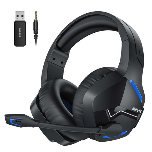 BINNUNEワイヤレスゲーミングヘッドセットマイク付き120時間連続使用可能【2.4Gドングル/BLUETOOTH5.3/3.5MM3WAY接続】2.4GHZ低遅延ワイヤレスヘッドセットノイズキャンセリングマイク付きミュー…