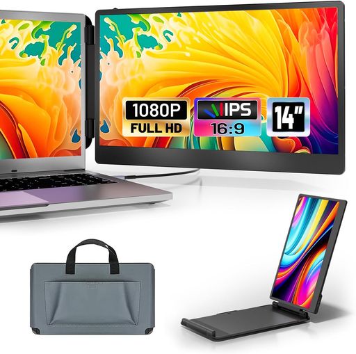 14インチノートパソコン用モニターダブル画面デュアルディスプレイ120%sRGB78%NTSC超広色域FHD1080PIPS..