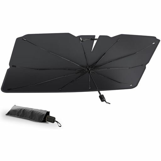 乐天商城 - 車サンシェード2025改良式サンシェード車フロント車用サンシェード車日除けフロント10本骨逆折り式取付簡単遮光遮熱紫外線カット取付簡単折り畳み式収納便利収納ポーチ付き車中泊露天…