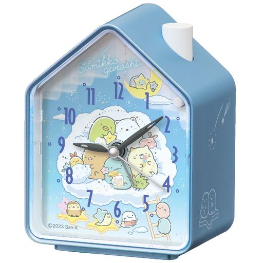 CITIZEN - セイコークロック(SeikoClock)目覚まし時計すみっコぐらし薄青パール110x86x63mmCQ166L