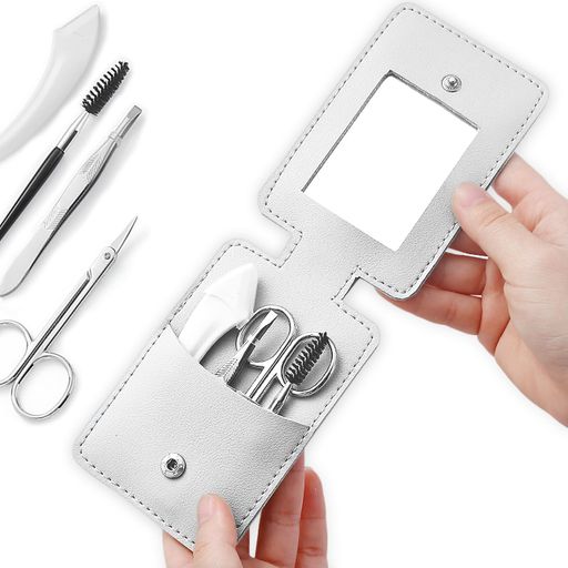 LEVYWAVE初心者携帯用4点手入れツールセット眉毛はさみグルーミング多機能ひげ鼻毛カット身だしなみセ..