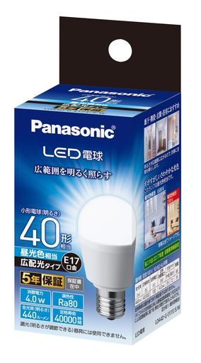 Rakuten - パナソニックミニクリプトン型LED電球口金直径17mm電球40W形相当昼光色相当(4.0W)小形電球・広配光タイプ密閉器具対応LDA4DGE17ESW