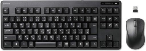 エレコム キーボード 【マウスセット】 ワイヤレス (レシーバー付属) メンブレン コンパクトキーボード ブラック TK-FDM105MBK