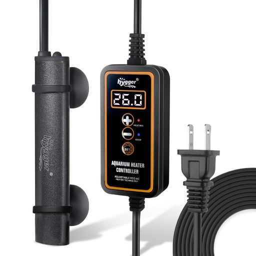 hygger 水槽用ヒーター 25W 20-30L水槽適用 20~32°C温度調節 デジタル表示 コントローラー付き 過熱保護機能付き 小型ヒーター 水槽水温管理用 縦横設置可能 省エネ 熱帯魚・観賞魚対応