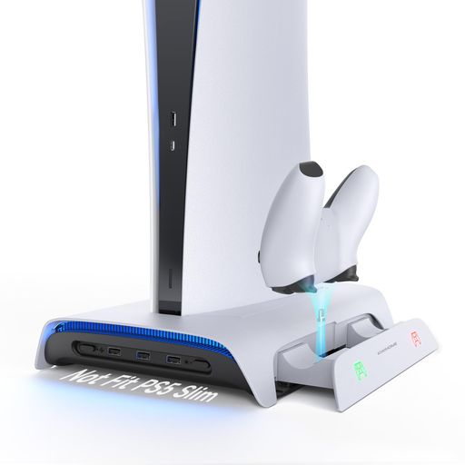 【対応機種】: PS5ディスク&amp;デジタル版に対応、PS5 Slim ディスク 、デジタル版、PS5 Proに対応できません。 【PS5 2020 バージョン用】アップグレードされた磁気充電ヘッドを搭載しており、コントローラーの充電がより便利になります。本ps5 スタンドはPS5ディスク/デジタルエディション両モデルに対応。3段階調整可能な風速でPS5本体の冷却はできます。また、純正コントローラーは2台同時充電可能、その他、8つのRGBモード付き、10つの収納用ホルダー、3つの2.0 USBポートと2つの設定ボタンハーなどのデザインが揃う多機能 PS5用 縦置き スタンドです 【8種類のRGB照明効果】:PS5用 スタンド 縦置きは赤/オレンジ/黄/緑/シアン/青/紫の7つの呼吸モードと1つの多色サイクルモードをワンクリックで設定し、旧型PS5対応のクールなものを作成し、ゲームをプレイするときに独特の雰囲気を提供することが可能です。旧型PS5対応がレストモードの間でも動作し、メモリー機能により、スイッチを入れたときに最後に選択したライトモードを記憶します。