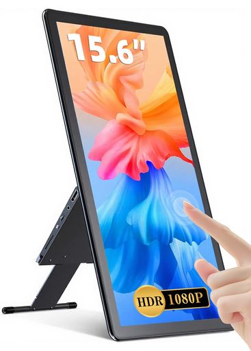 EVICIVモバイルモニタータッチパネル15.6インチモバイルディスプレイタッチ一体自立式ゲームモニターフルHDIPSパネル軽量薄型収納式スタンド1920x1080FHDPS4/XBOX/Switch/PC/Macなど対応