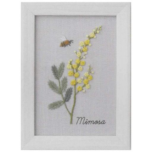 LECIEN(ルシアン)刺しゅうキット『青木和子12ヵ月の植物手帖ミモザ』cosmo(コスモ)10x13.6cm542002