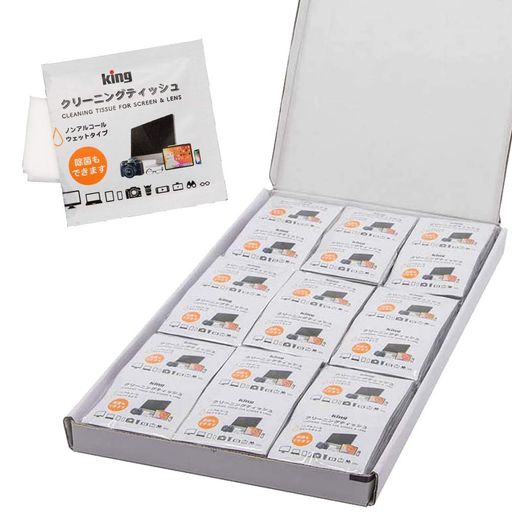 KINGクリーニングティッシュ108枚入りKCTFSL-108個装速乾帯電防止カメラPCスマホメガネノンアルコールウェットタイプ