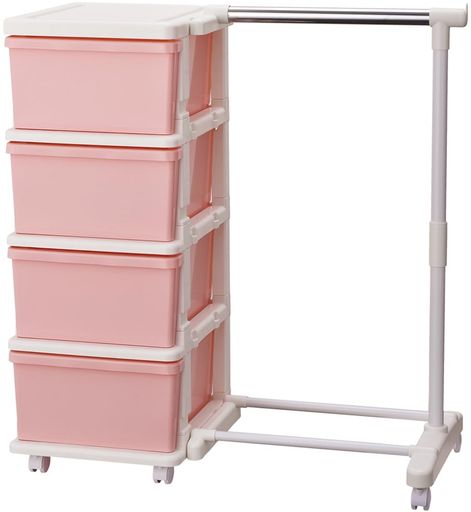 JEJSEEDS(シーズ)ハンガーラック&4段チェストセットピンクSIU-4-PI-H