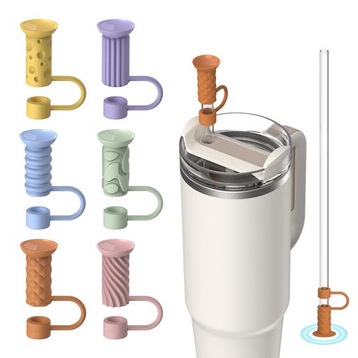 Rakuten - VOGOGEストローキャップ6個セット吸盤付きスタンレー(Stanley)タンブラー30/40oz対応9〜10mmストロートッパーマルチカラー