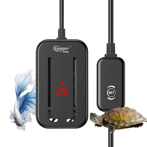 hygger水槽ヒーター15~34°C調節過熱保護省エネ縦横設置対応吸盤式3cm低水位95-132L水槽対応亀ベタメダカ金魚熱帯魚200W