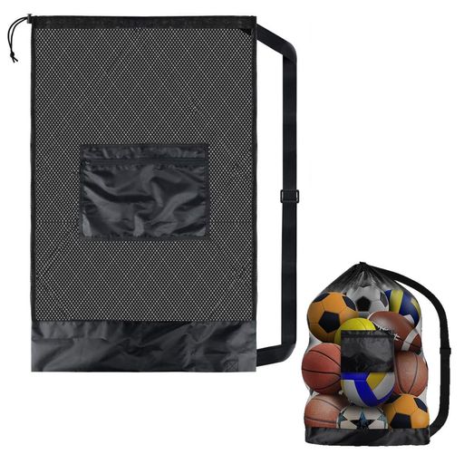 Bag - Zhejia超大きいボールバッグメッシュサッカーバレーボールバスケットボール用収納バッグスポーツ用品収納学校部活練習試合運動会ショルダーベルト付き持ち運び便利76*101CM