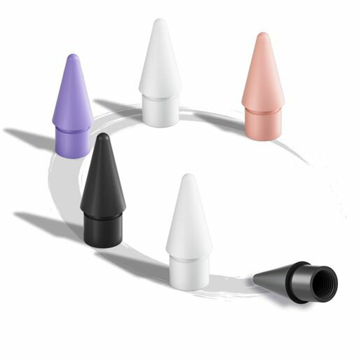 乐天商城 - タッチペンペン先替え芯6個セット交換用チップApplePencil第1/2世代/USB-C/Pro用ペンシル用ペン先POM素材高感度耐摩耗2ホワイト、2ブラック、1パープル、1ピンク