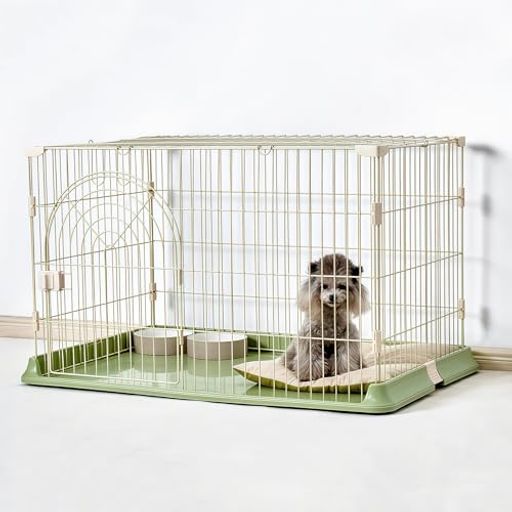 Rshtong犬ケージ犬用サークルペットケージ犬ゲージ屋根付き幅76x奥行51x高さ46cmペットサークル小型犬..