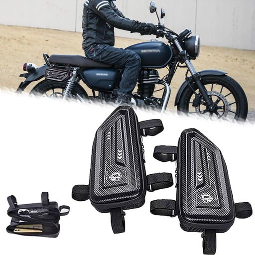 FORGB350GB350CGB350SGB350350C350Sgb350gb350ccb350s2021-20242025オートバイ用EVAハードシェル防水サイドバッグ三角バッグ吊り下げバッグ、取り付け簡単