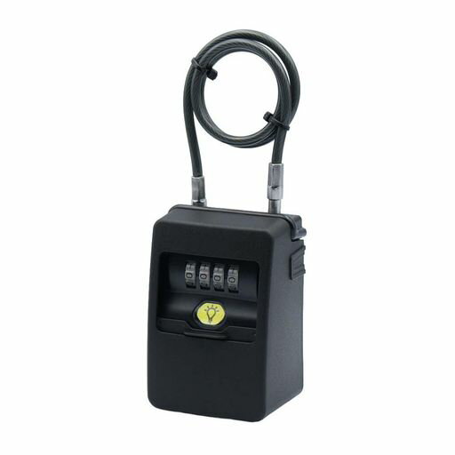 ノムラテック鍵の収納BOXワイヤー式キーストックminiLEDライト付N-1289ブラック(キーストック本体)横6.3x縦9.5x厚み5.2cm、(スチールワイヤー)45cm