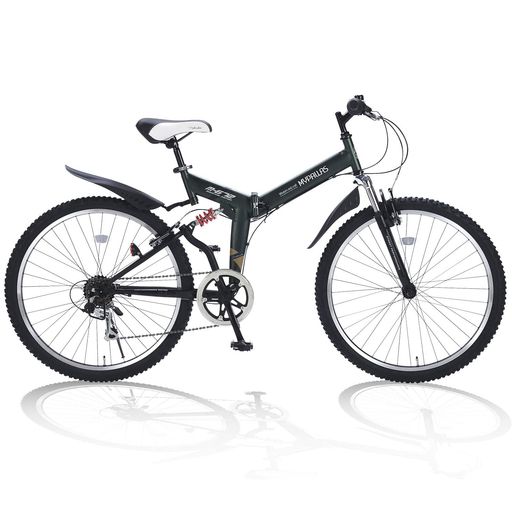 MYPALLAS(マイパラス)折畳ATB26インチ・シマノ6段ギア自転車折畳前後サスペンション・ドロヨケ付・アウトドアカラー4色M-672AVENTUREEDITIONアーミーグリーン