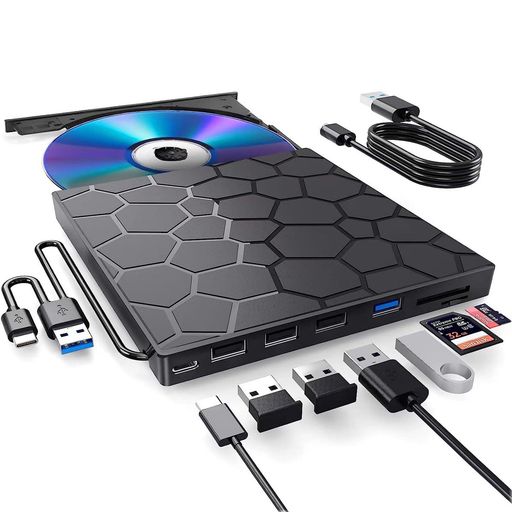 【超薄軽量でどこでも使えるポータブル設計】: このdvdプレーヤーは超薄型・軽量設計で、カバンにすっきり収納可能。自宅のデスクトップから外出先のノートパソコンまで、CDやDVDの読み書きをシームレスに移行できる真のポータブルcdドライブです。 【高速・低騒音で快適なメディア体験】: Mac用外付けDVDドライブやPC用外付けCDドライブとしても使える、安心の両対応設計。USB3.0とType-Cの両インターフェースを備え、最大5Gbpsの高速転送が可能。動画・音楽・写真などの大容量データもスムーズに取り込みできます。cdドライブ 外付けを活用すれば、パソコン作業の効率が格段にアップします。 【幅広い互換性】光学ドライブは、CDプラスマイナスR/RW、CD-ROM、DVDプラスマイナスR/RW、DVD-RAM、VCD、SVCDの読み取りと書き込みをサポートします。 さらに、このUSB-AおよびUSB-C外付けディスクドライブは、MacBook、iMac、ノートブック、デスクトップ、ノートパソコンなどのさまざまなデバイスをサポートします。
