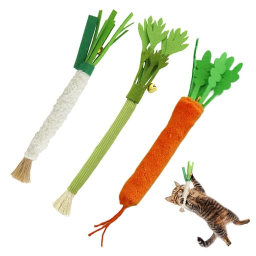Other - Refoiner猫おもちゃ一人遊び猫のおもちゃ子猫ひとり遊びニンジンネギセロリ可愛いストレス解消歯磨き野菜のスタイル玩具ネコ用品鈴入り全年齢対応3個セット
