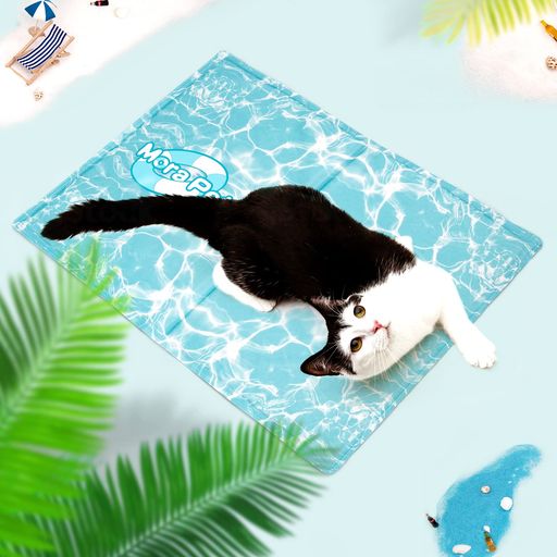 Pawtasy 犬猫用ひんやりマット ペット冷感クールマット 波紋デザイン S 50x40cm