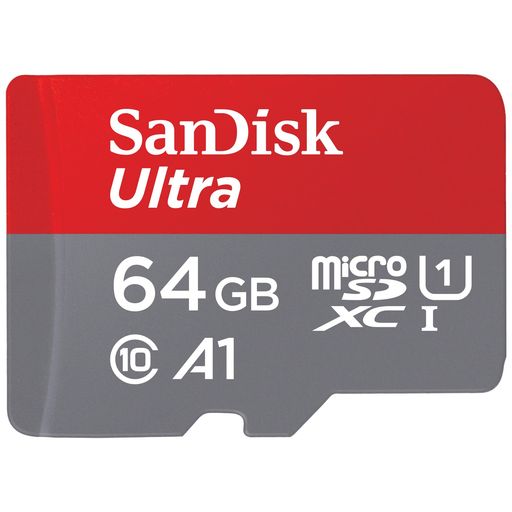 SanDisk64GBUltramicroSDXCUHS-Iメモリーカードアダプター付き-最大140MB/秒、C10、U1、フルHD、A1、MicroSDカード-SDSQUAB-064G-GN6MA