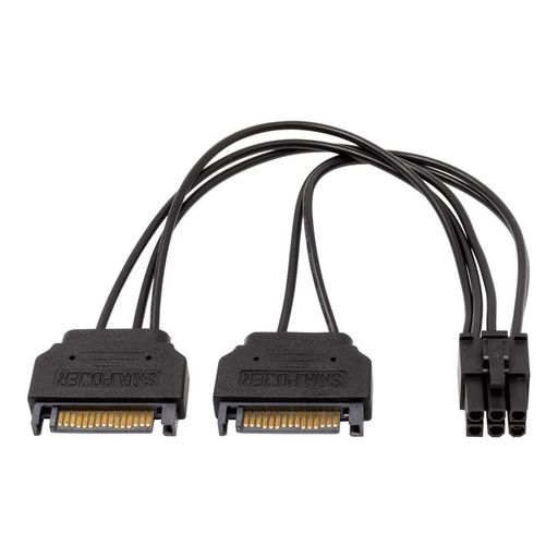 アイネックス(AINEX)PCIExpress6ピン用電源変換ケーブル15cmブラックPX-016-BK アイネックス(AINEX)PCIExpress6ピン用電源変換ケーブル15cmブラックPX-016-BK