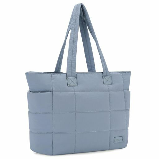 樂天商城 - [Vaschy] トートバッグ レディース, 軽量 大容量 ビジネスバッグ 肩がけバッグ 手提げバッグ PC収納部とファスナー付き 通勤 通学 旅行 運動 ライトブルー