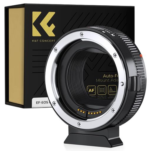 K&FCONCEPT電子接点マウントアダプターEF-EOSRオートフォーカスAF機能搭載電子マウントアダプターEF-EOSRキヤノンEF/EF-SマウントレンズCanon対応RFマウントカメラ変換絞り調整可能手振れ補正
