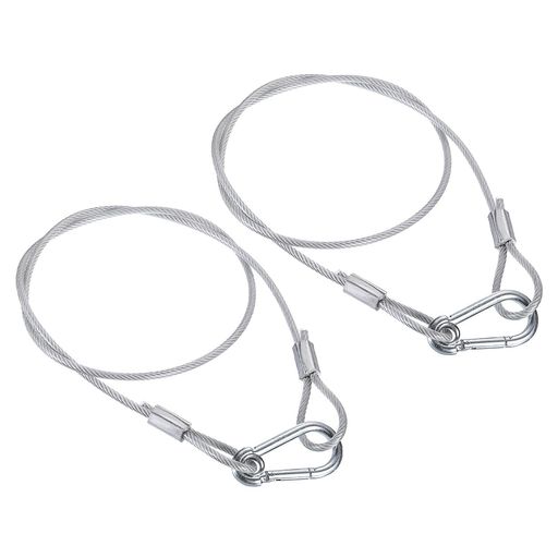 PATIKILセキュリティワイヤー39.4”/100cm2個入り5mmフレキシブルセキュリティワイヤーロープロックダブ..