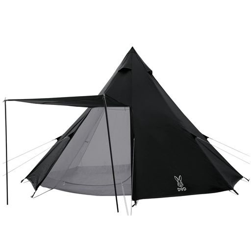 DOD(ディーオーディー)ワンポールテントL8人用【収納コンパクト&かんたん設営】T8-200-BK