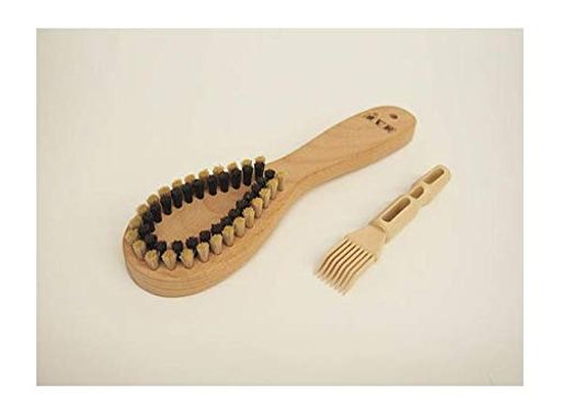 浅草アートブラシ毛並みも整えられる元祖毛玉取りブラシ天然木猪毛馬毛全長約21.5x幅約5.8x高さ約2.5cm