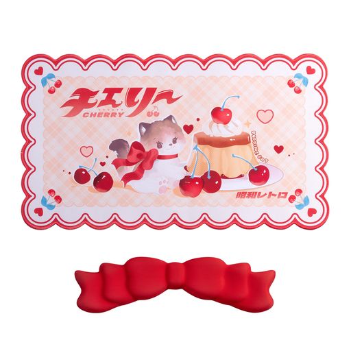 GeekShare大型マウスパット防水材質清潔しやすいオフィス用スイッチデザインマウスパッドかわいいデザインリストレストプレゼント猫の喫茶店セット(2.0)