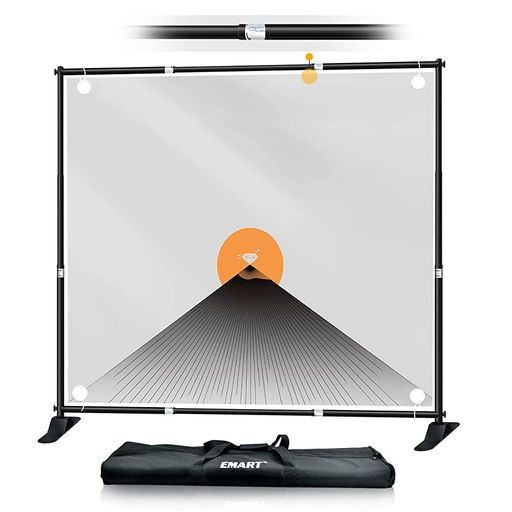 EMART背景スタンド背景バナースタンド240x240CM撮影スタンド伸縮式幅、高さ調節可能合金製高耐久背景布/グリーンバックスタンド簡単組立展示会、トレードショー、パーティー装飾などに適用