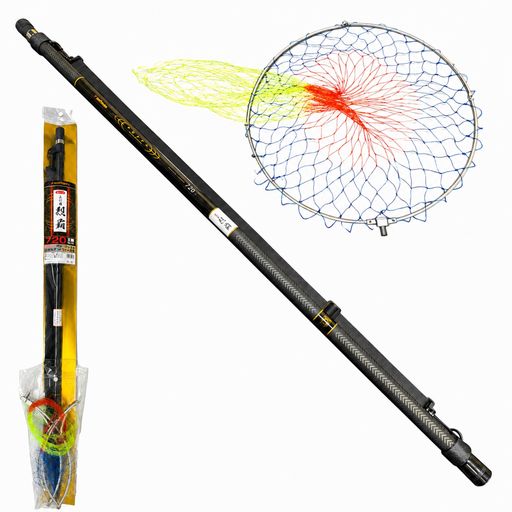 全長:7.20m 継数:7本 仕舞寸法:112cm 自重:845g 先径:14.6mm 元径:32.9mm 玉網径:45cm