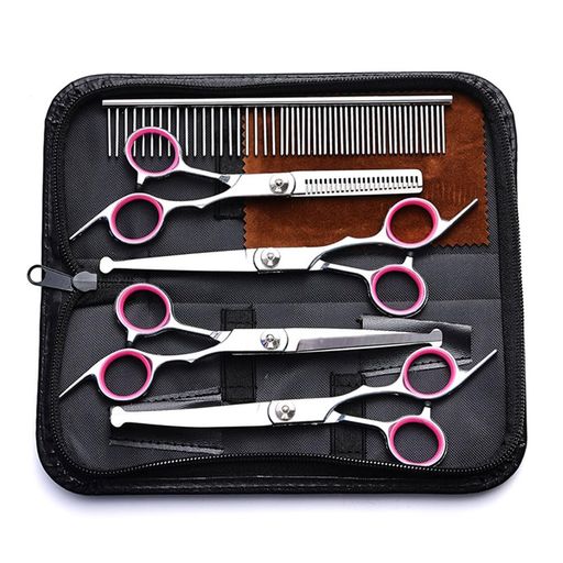 トリミングハサミ犬トリミングシザースキバサミペット7点セット犬用はさみ猫ハサミ初心者向け犬/猫/ペ..