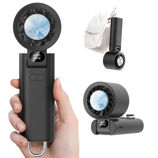 ViSSKO手持ち扇風機冷却プレート【爆風・瞬間-20°C&強力・15490rpm回転数】ハンディファン冷却プレート強力10時間稼動でき&カラビナ携帯扇風機100段階風量&折り畳み4000mAH手持ち卓上USB-C電池式