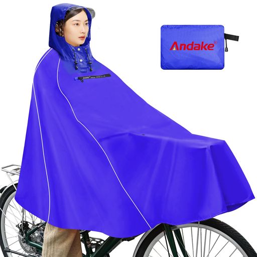 [Andake]レインコート自転車カッパポンチョレディースメンズ兼用軽量収納ポケット搭載携帯に便利コンパ..